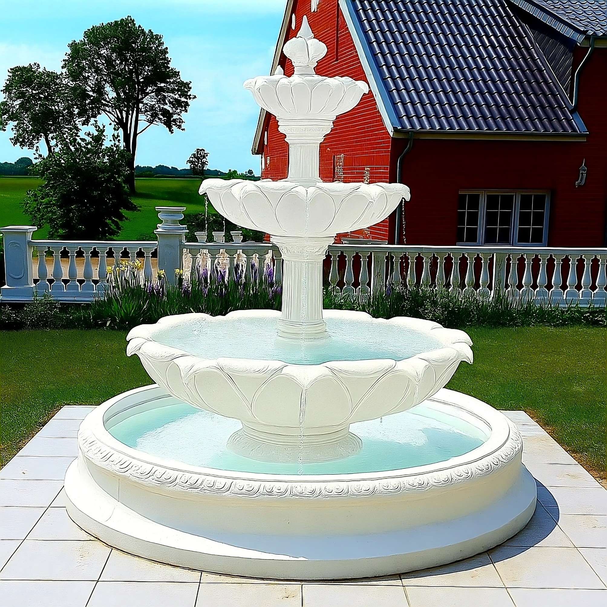 Zestaw Fontanna Kwiat Lotosu + Oczko Greckie