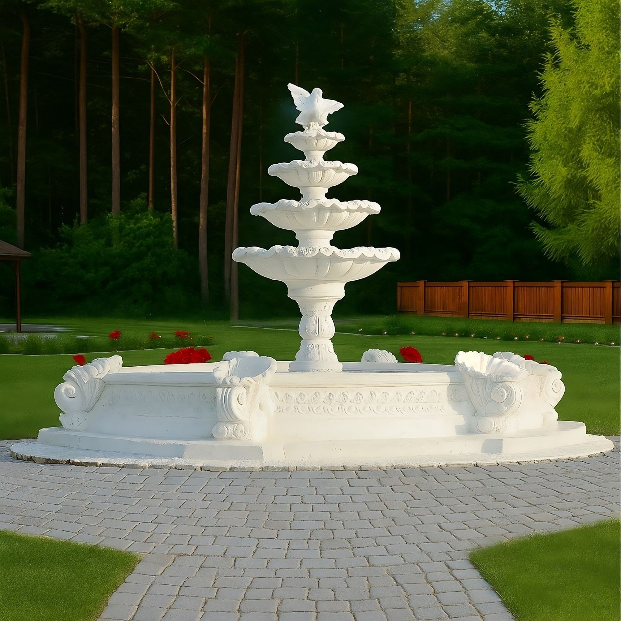 Zestaw Fontanna z Gołąbkami + Oczko Marino