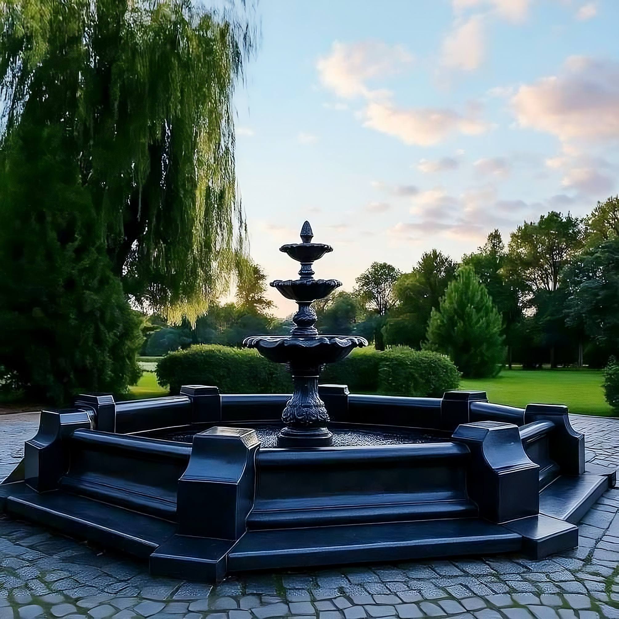 Zestaw Fontanna Trzypoziomowa z Szyszką + Oczko Classico + Akcesoria