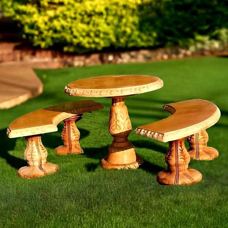 Zestaw Stół Okrągły Foggia + 2 x Ławka Foggia