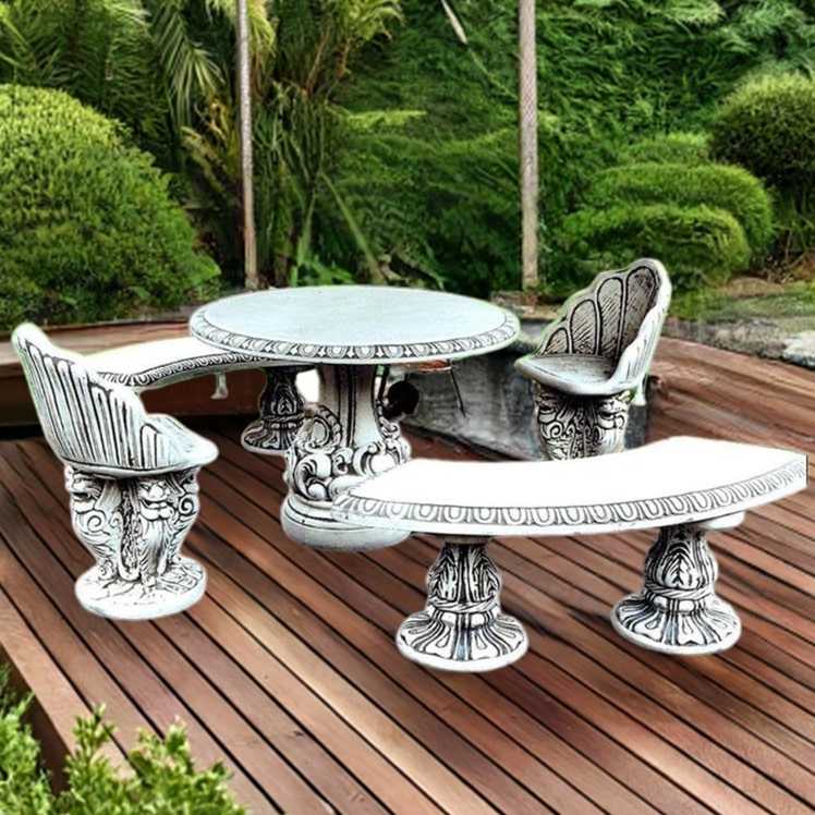 Zestaw Stół Esy Floresy + 2 x Ława Bajda + 2 x Krzesło Muszelka